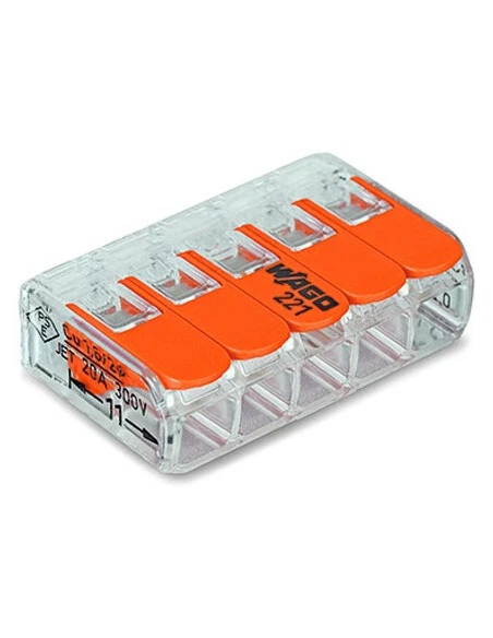 Pack 25 Bornes 5 Entrées A Levier Wago 221-415