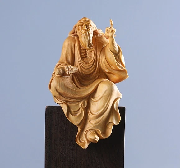 11.5*7*6 CM  Carved Boxwood Figurine Carving : Elder Teacher