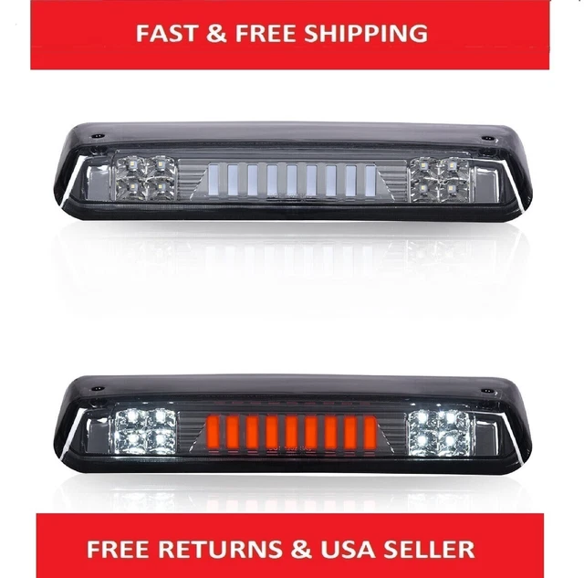 3RD Brake Light Cargo Lamp Tinted LED Chrome ABS For 2004-2008 Ford F150 Pickup