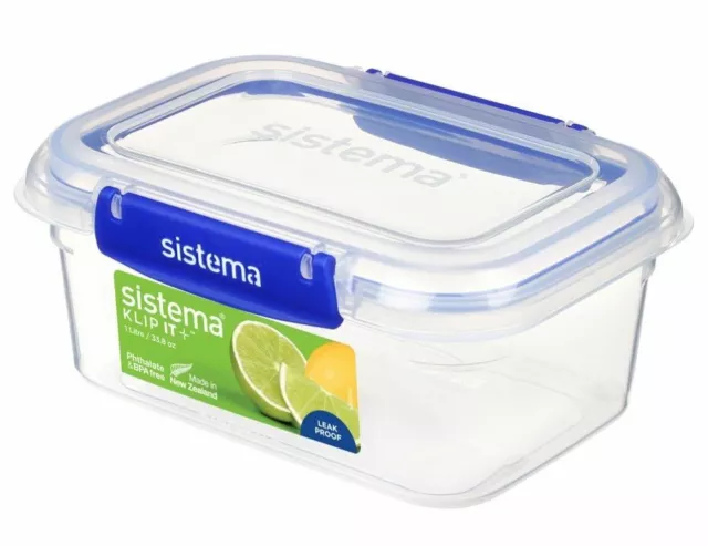 Sistema Klipit+ Plus Clip Lid Rectangular Food Storage Container 6 Sizes