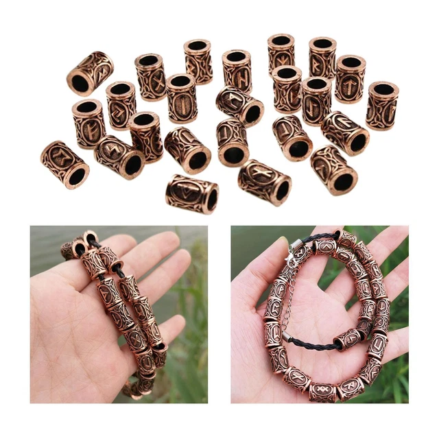 24 Stück Wikinger Bartperle DIY Retro nordische Haarperlen Dreadlocks Anhänger
