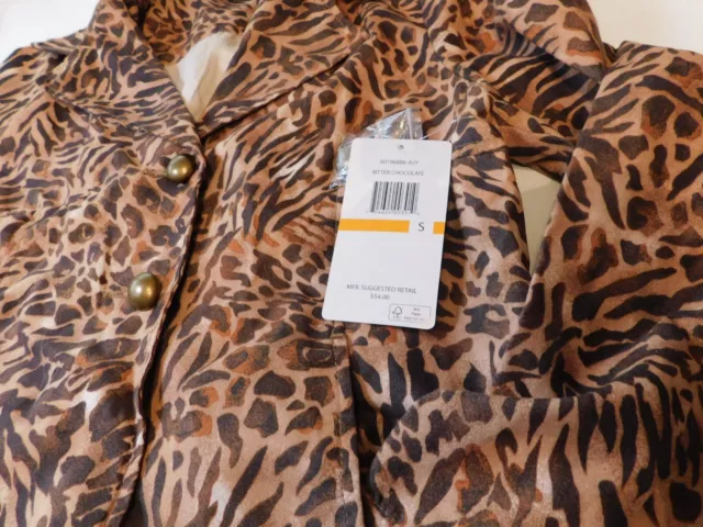 Gloria Vanderbilt casuals cheetah cat print jacket S bitter Chocolate 60196886 2