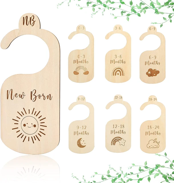 Ibwaae Wooden Baby Closet Size Divider Organizer Hanger Clothing Dividers for...