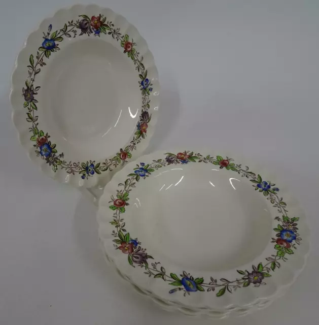 Lot 5 Copeland Spode Felicity Ceramic 8" Rim Soup Bowls Floral England Imperial