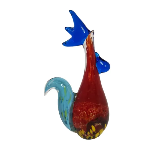 Vintage 1950's MCM Murano Handblown Glass Rooster Sculpure