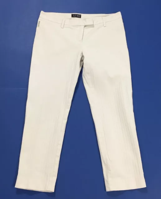 Armani jeans pantalone capri estivi w28 tg 42 bianco usato bermuda donna T1852