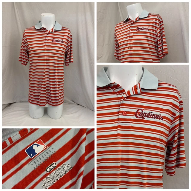 St.Louis Cardinals Camicia M Rosso Righe Poly Polo Manica Corta Ygi X1-300