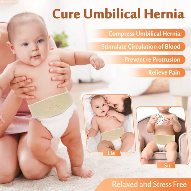 Umbilical Hernia Belt Baby Belly Button Band Infant Belly Wrap Abdominal Support 2