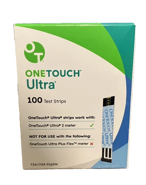 100 One Touch Ultra Test Strips~Exp~1/25~Box Damage~$41.88~Free Ship