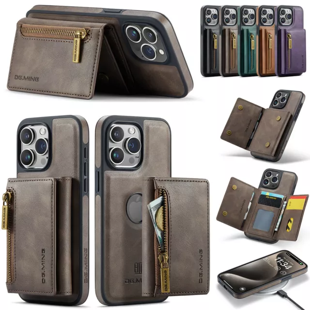 Iphone Folio Caseluxury Slim Leather Iphone Case 15/14/13/12/11 Pro Max -  Non-slip, Card Slot