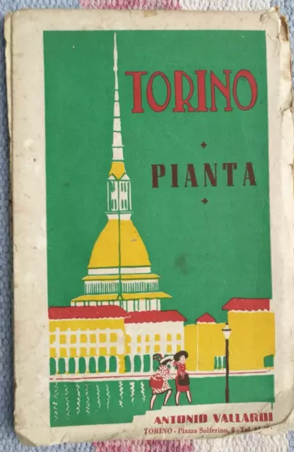 Torino Pianta Citta' Vallardi 1949 Mappa Cartina Istituto Visceglia