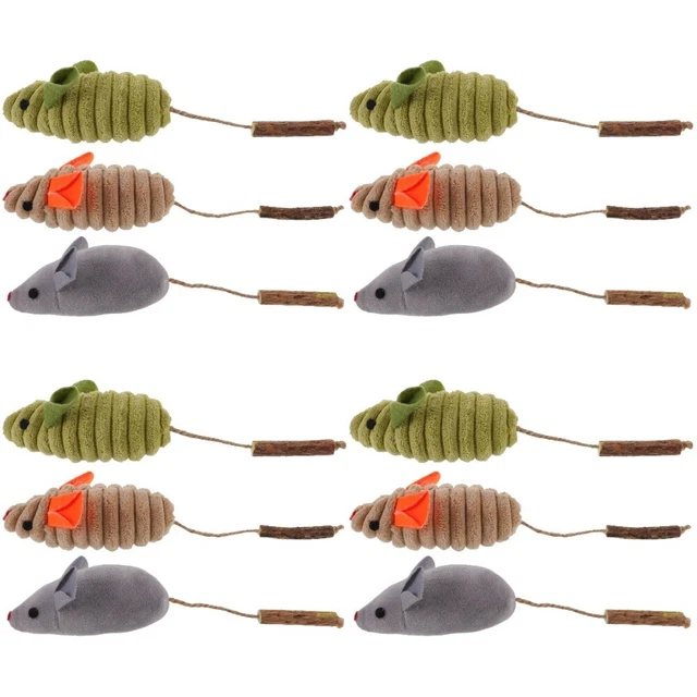 12 PIEZAS Juguete para gatos Catnip Ratón Gatitos Masticar Juguete Mascota