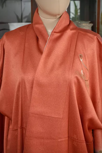 Dear Vanilla Japanese Silk Homongi Kimono Women's Authentic Japan Vintage Mint 3