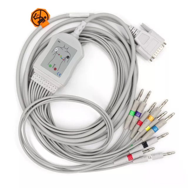3pcs fit for Edan 12-lead 15-pin ECG/EKG Cable Banana Plug SE-1200/SE-12 Express 3