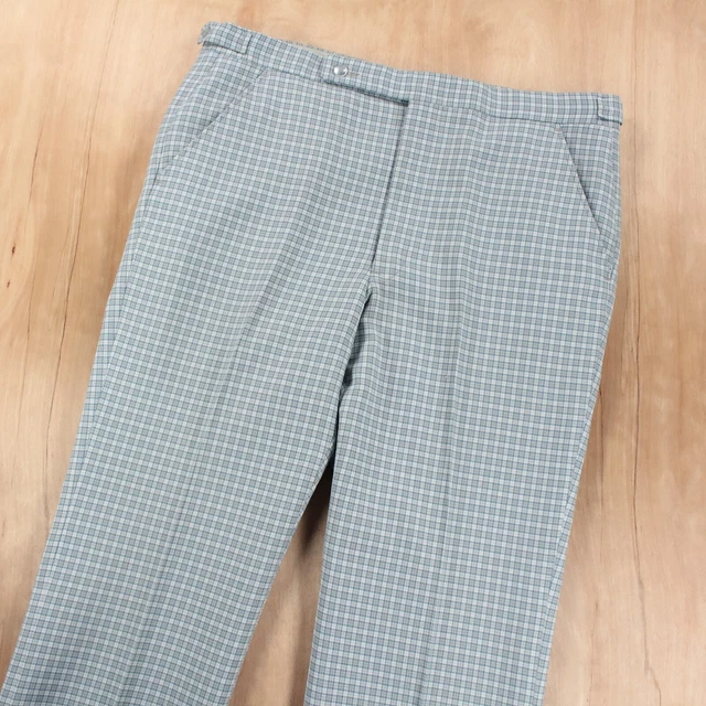 vtg SEARS knit plaid polyester bootcut pant slacks 36x29 leisure disco talon 70s