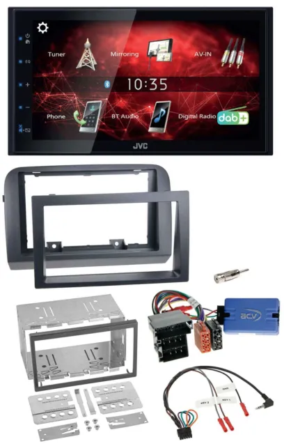 JVC DAB USB Bluetooth 2DIN Lenkrad Autoradio für Fiat Croma 2005-2010