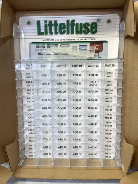 Unused Littelfuse Empty Display Rack, Counter, Drawer Or Wall Mounted, With Feet