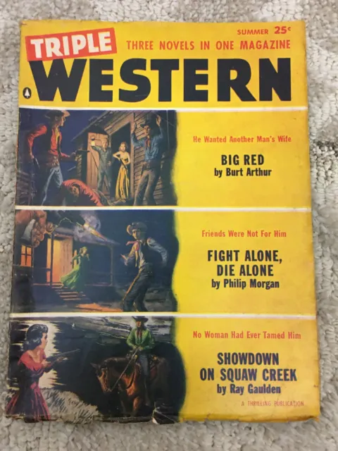 Vintage Triple Western Magazine Three Novels in One Magazine Summer 1956