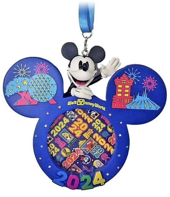 DISNEY WORLD PARKS 2024 Mickey Four 4 Parks Picture Frame Holiday