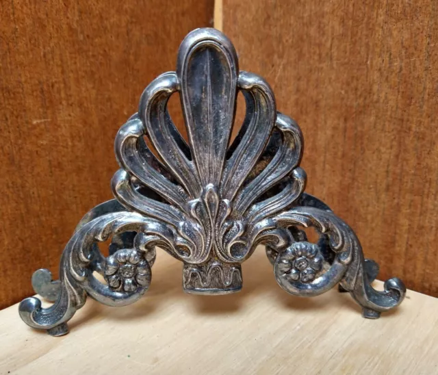 Vintage Italian Silver-Plated Small Napkin Holder Ornate Victorian Style Italy