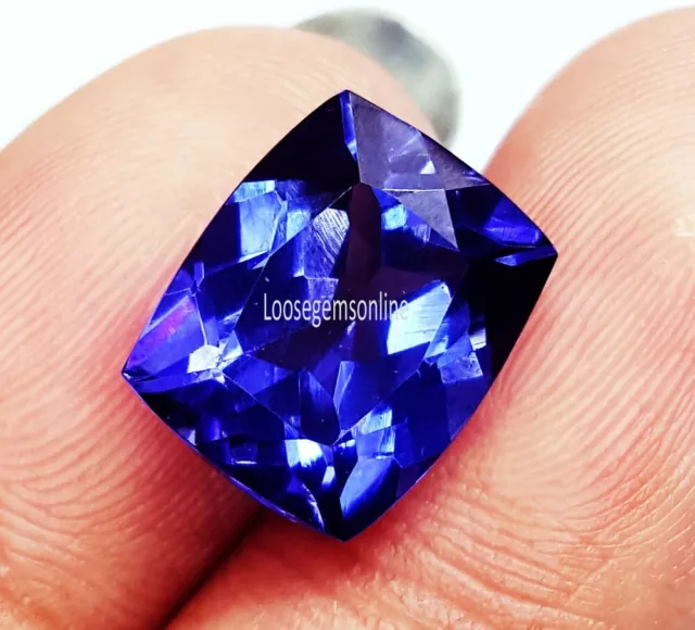 Excellent Cut Loose Gemstone 9 Ct Natural Cushion Blue Tanzanite Certified L298