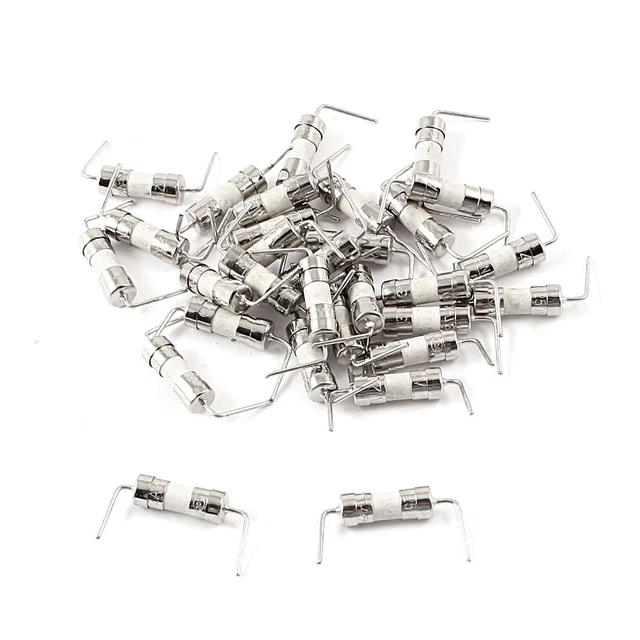 30 pezzi 10x4mm di filo metallico  assiale Porta fusibile ceramico 2A AC 250V