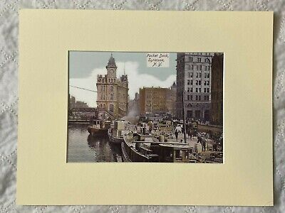 Packet Dock Syracuse New York Ny 10 X 13 Inch Matted Vintage Photo Reprint
