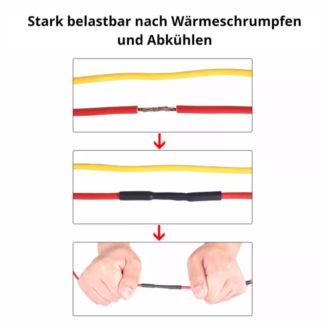 Schwarzer Schrumpfschlauch - 2:1 / 3:1 / 4:1 - Mit & Ohne Kleber - UL-Zulassung 3