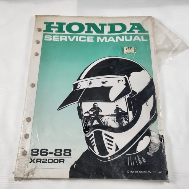 86 - 88 Honda XR200 R XR 200 Original Service Repair Shop Manual Book 61kt002