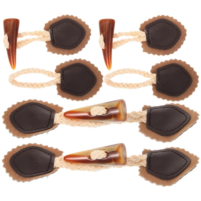 4 Pairs Horn Button Pu Coat Decorative Buttons Vintage Jacket