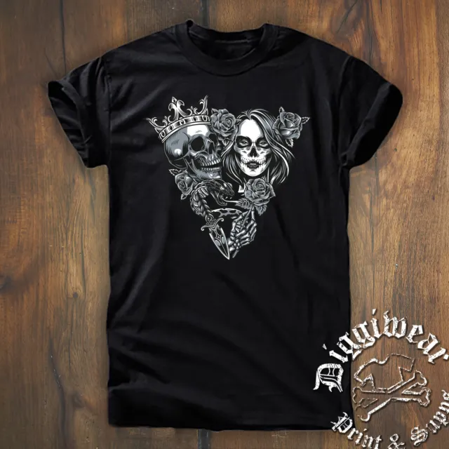 Skull Tattoo Art | Rockabilly Rock Roll Heavy Metal Geschenk Fun Shirt S-5Xl