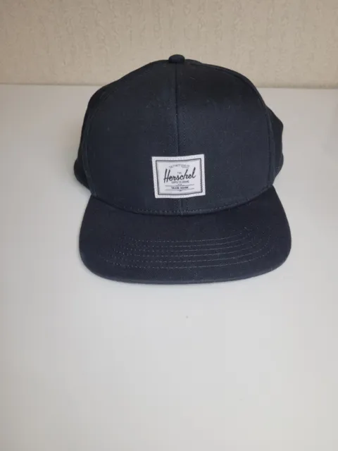 Herschel Supply Co Hat Black Baseball Cap Adjustable White Patch