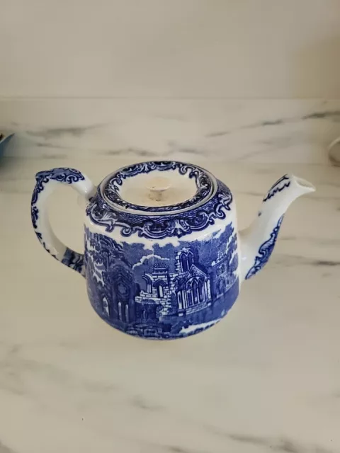 art deco George Jones Blue & White Abbey Pattern Tea Pot