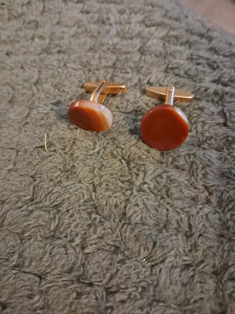 Boutons De Manchettes Vintage Cavalier - Plaqué Or - Très Bon état Occasion