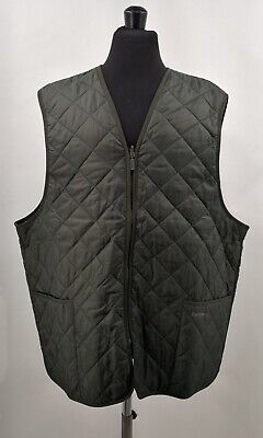 Nuovo Interno Barbour Quilted Waistcoat ZIP Liner Vest Gilet New Size 50 Green