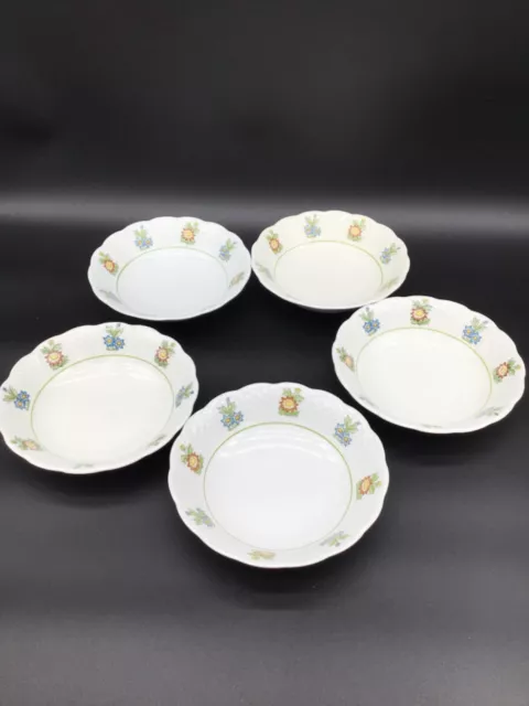 Set of 5 Royal Cauldon "June Garden" Coupe Cereal Bowl Made in England