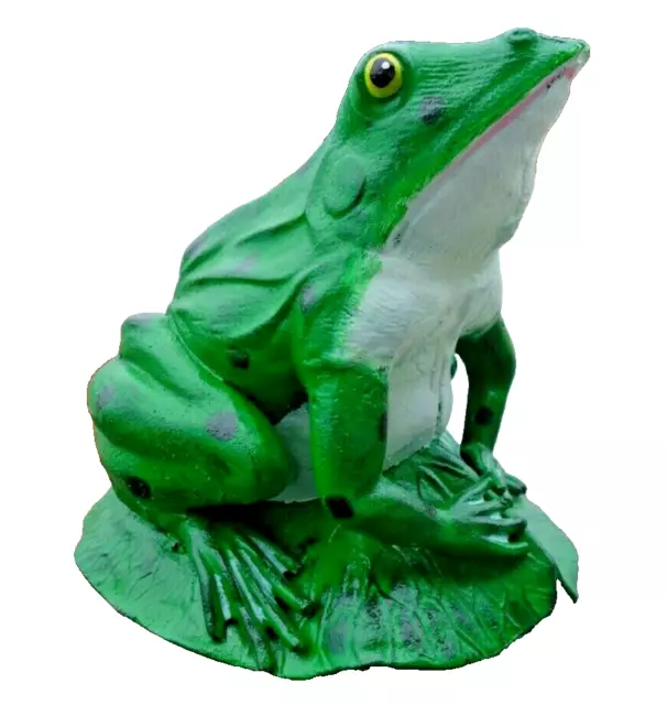 GROSSER FROSCH KRÖTE Haus Garten Teich Deko Figur 24x24cm Gußeisen NEU