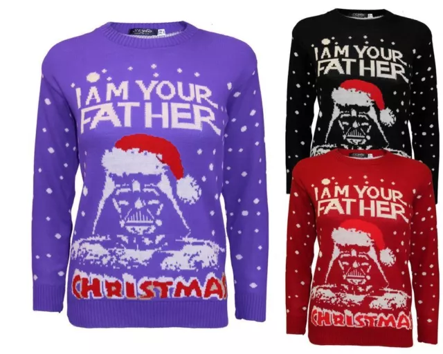 Kids Girls Boy Knitted Xmas Star Wars Vintage Darth Vader Novelty Jumper Sweater