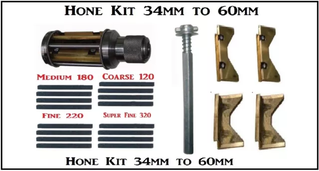 Engine Cylinder Hone Kit - 34mm to 60mm Honing Machine + Honning Stones