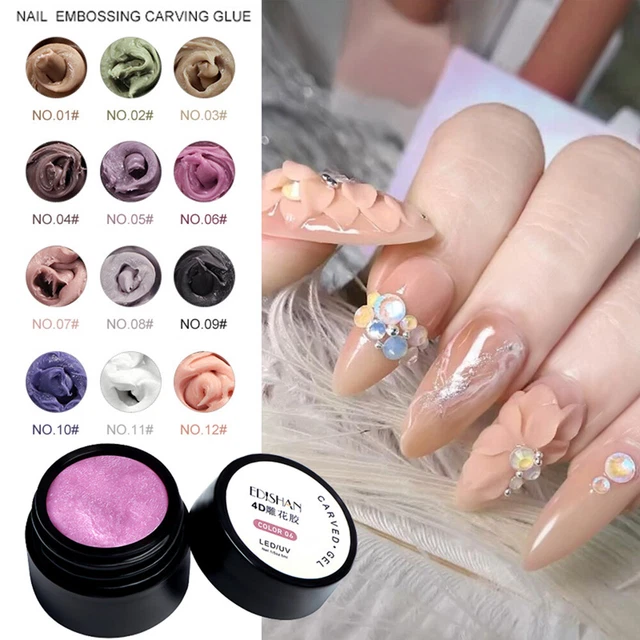 GEL DE SCULPTURE D'ongles Sculpté En 3D Amovible Gel De Gaufrage Boue