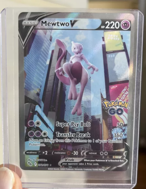 Mewtwo V Alternate Art Holo Ultra Rare 072/078 - Mint/Near Mint Pokémon GO