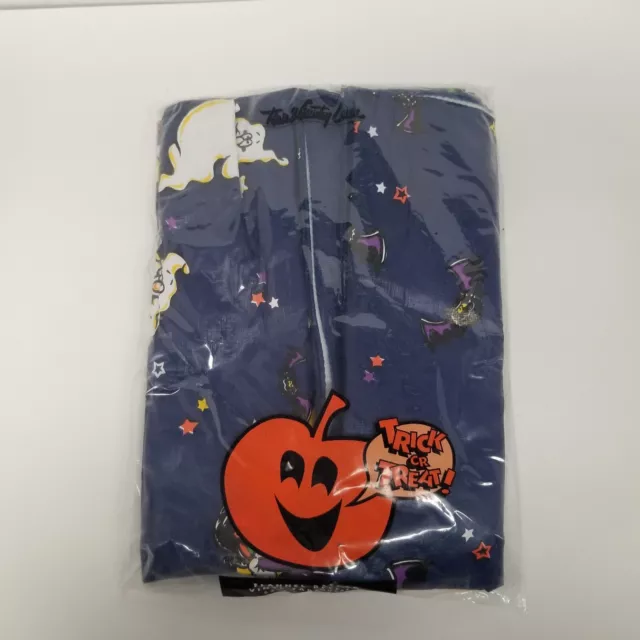 Vintage Trick or Treat Halloween Flannel Backed Vinyl Tablecloth 52" × 52", NOS