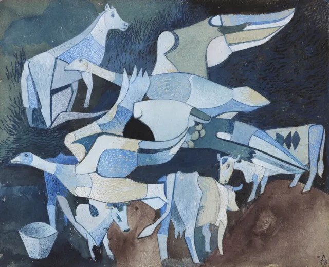 Heinrich Campendonk : Cows and Geese : 1948 : Archival Quality Art Print