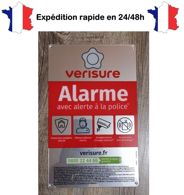 Lot Plaque plexiglass 24 X 15cm + Autocollants Original alarme Verisure NEUVE