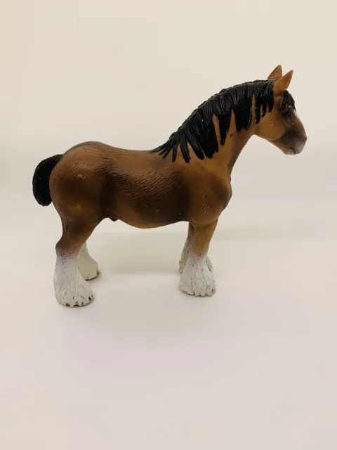 Schleich Clydesdale Stallion Horse Collectible Animal Figure 5.25” X 4.5”