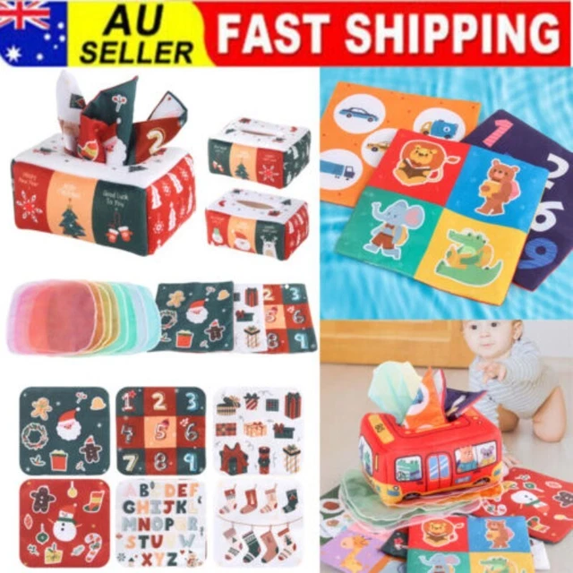 Baby Tissue Box Toy Montessori Toys For Babies 6-12 Months Sensory Books Gift