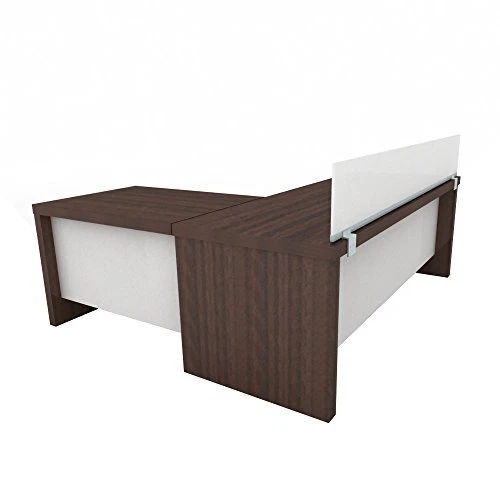Obex Frosted Acrylic Desk Mounted Privacy Panel 12" Aluminum