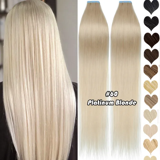 CLEARANCE Tape in Russian Remy Human Hair Extensions Skin Weft Blonde THICK AU F