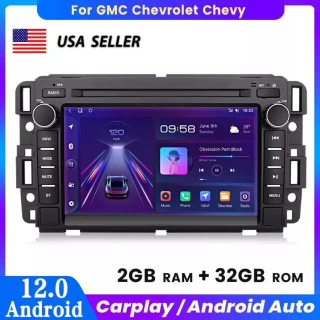 Car Radio Stereo GPS Navi 32G Android CarPlay For GMC Yukon Chevy Tahoe Suburban