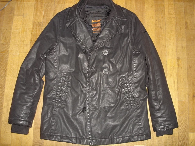 SCHOTT CABAN veste manteau taille L 100% coton huilé